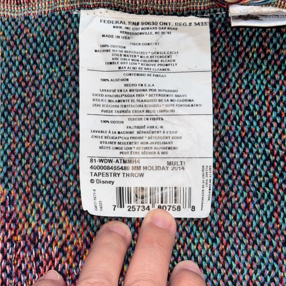 Disney Holiday Throw Blanket Happy Holidays Mickey Mouse Minnie Tree Christmas - Picture 8 of 10